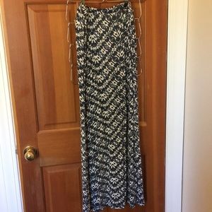 Navy blue and white maxi skirt